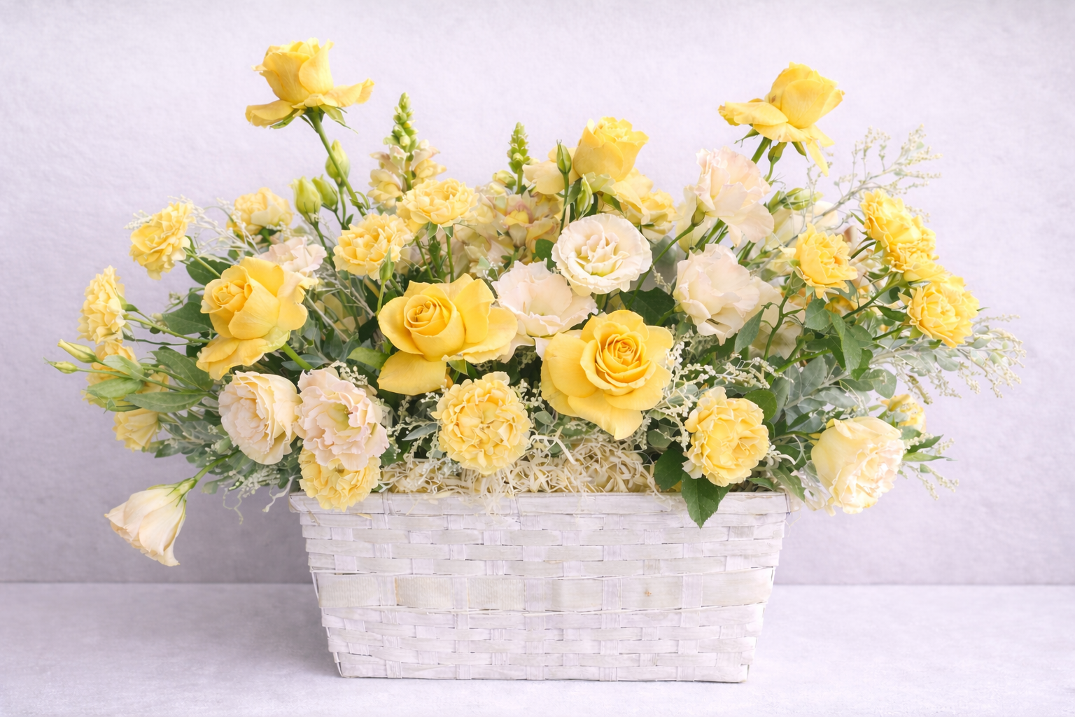 organic-yellow-bloom-basket Organic Yellow Bloom Basket